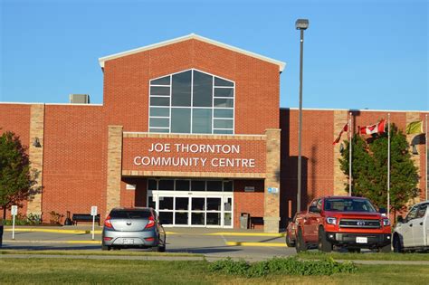 The front of the newly named Joe Thornton Community Centre. (photo ...