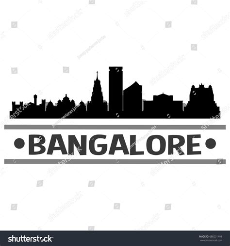 Bangalore Skyline Silhouette City Vector Design Stock Vector (Royalty Free) 688201408