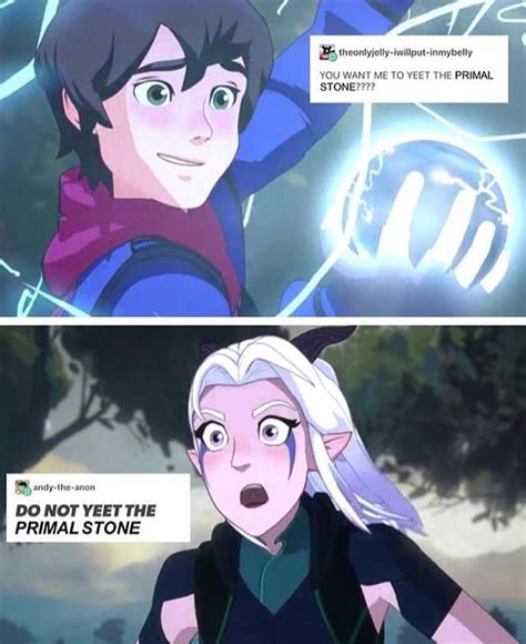 an anime scene with the caption that reads, do not yet the final stone