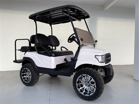 Alpha White Lifted Club Car Precedent Golf Cart | Golf Carts - Lifted