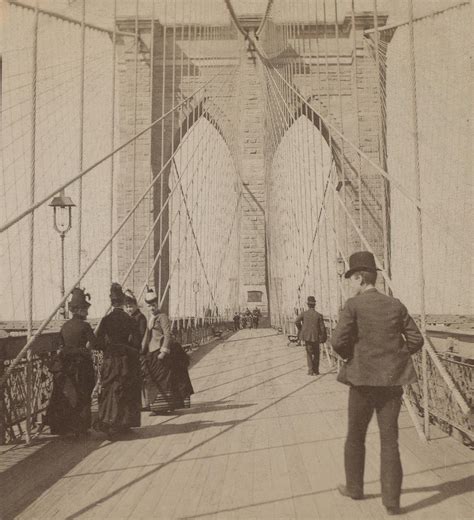 Entrance to Brooklyn Bridge Promenade - NYC in 1883