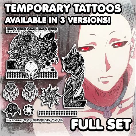 Utа Temporary Tattoos Realistic Cosplay Costume Fake Tattoo Waterproof Halloween FULL SET 20 ...