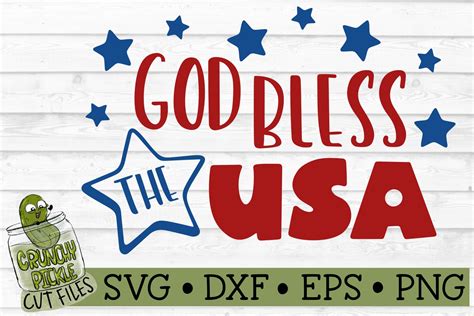 God Bless the USA Patriotic SVG Cut File (542458) | Cut Files | Design ...