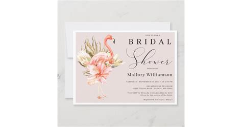 Tropical Flamingo Bridal Shower Invitation | Zazzle