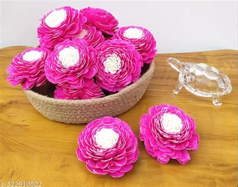 Handmade Pink and White Sunflower Artificial Flower big size 8cm dia ( 10 piece ) for DIY ...