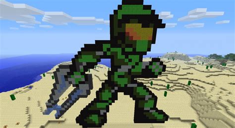 Master Chief Pixel Art Minecraft Project