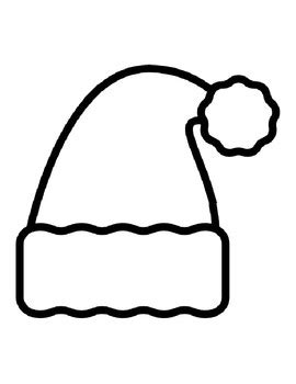 Santa Hat Templates Christmas Santa Hat Coloring Pages Santa Hat Outlines