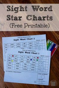 Sight Word Star Charts - ResearchParent.com