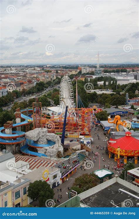 View from Giant Ferris Wheel at Prater in Vienna Editorial Stock Image - Image of vienna, wagons ...