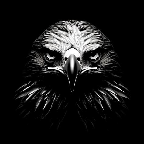 Premium Photo | Head silhouette illustration of hawk