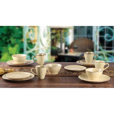 Lorren Home Trends Lorren 16 Piece Stoneware Dinnerware Set, Service for 4