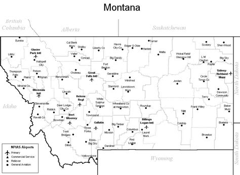 Montana Airport Map - Montana Airports