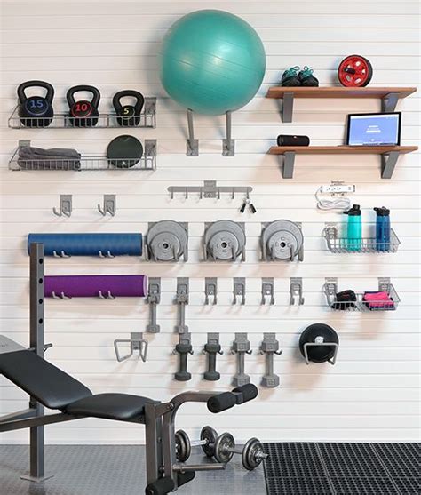 Home Gym Storage Supplies | Fitness Storage | storeWALL | Gym room at home, Workout room home ...