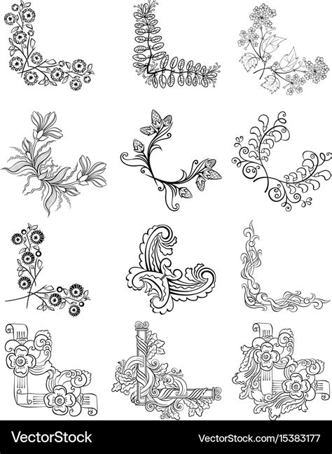 Corner Floral Border Design Drawing - img-slobberknocker