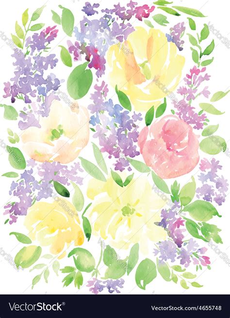 Vintage floral background printing Watercolor Vector Image