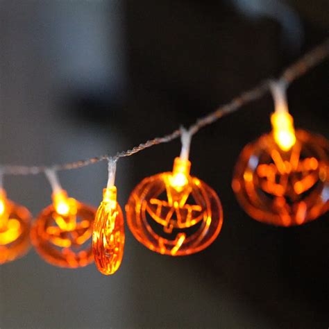 Halloween Pumpkin String Lights Battery Operated 2M 10 LEDs Pumpkin LED Lights Holiday Christmas ...