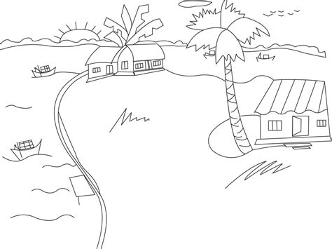 Landscape Drawing For Kids Class 3 1280x720 Village S - vrogue.co