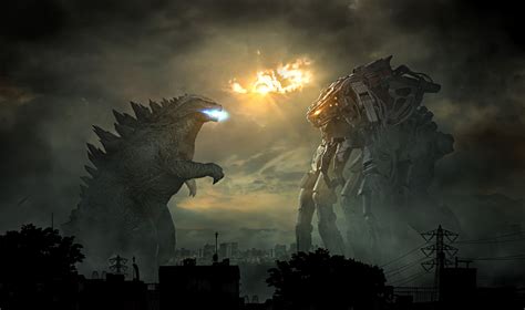 Joseph Diaz, science fiction, kaiju, battle, Godzilla, fan art, 1080P ...