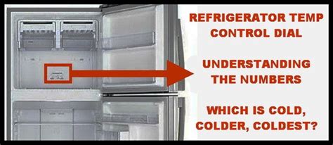 Refrigerator Temperature Control Dial - What Do The Numbers Relate To? - Cold, Colder, Coldest