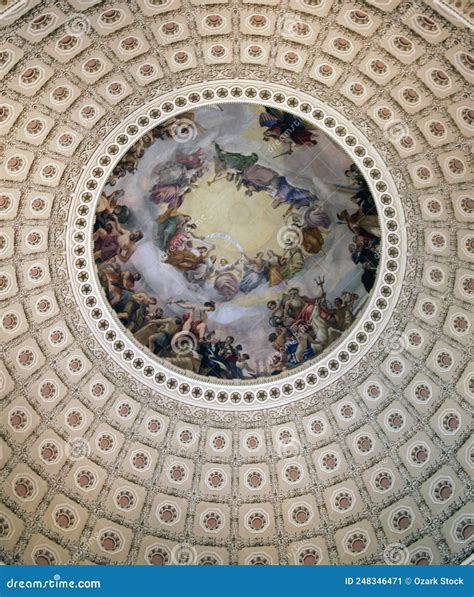 Art at the Top of the US Capitol Rotunda Dome Editorial Photo - Image ...