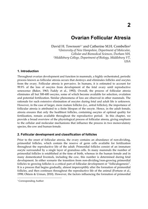 (PDF) Ovarian Follicular Atresia