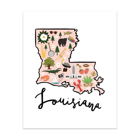 State Art Prints - Louisiana | Louisiana art, State art print, Art prints