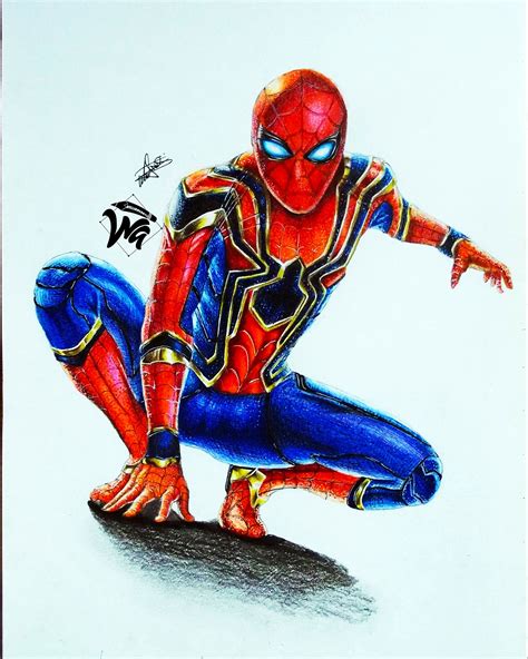 Iron Spider Sketch at PaintingValley.com | Explore collection of Iron ...