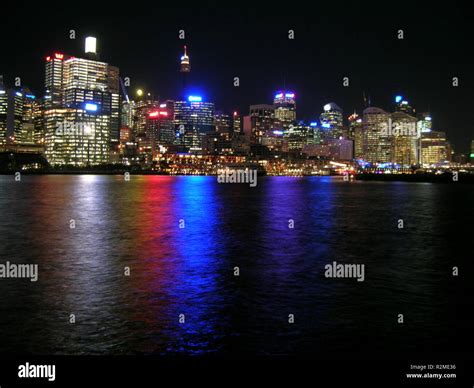 sydney - skyline at night Stock Photo - Alamy