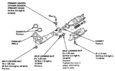 2000 Honda crv exhaust system diagram