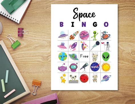 Space Bingo Cards Printable, Birthday Bingo for Kids, Space Birthday Printable, Birthday Party ...