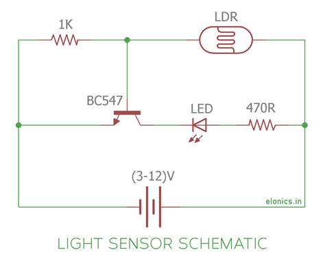 Light Sensor and Darkness detector circuit using LDR and Transistor ...