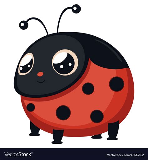 Smiling ladybug cute cartoon characters Royalty Free Vector