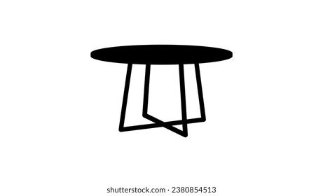 Round Dining Table Black Isolated Silhouette Stock Vector (Royalty Free ...