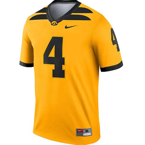 Iowa Hawkeyes #4 Gold Football Jersey