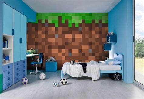 Minecraft Bedroom Wall Mural - House People