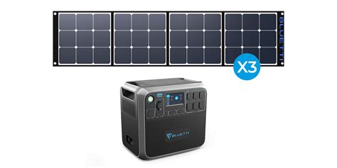 Bluetti AC200P Portable Solar Generator+3*120W Solar Panel