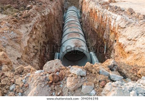 Concrete Drainage Pipe On Construction Site Stock Photo (Edit Now ...