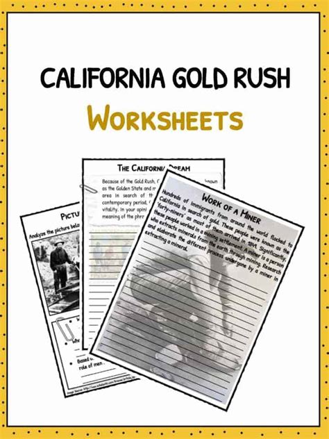 California Gold Rush Facts & Worksheets | The Gold Rush of 1849