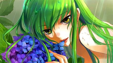 Free download | HD wallpaper: anime, anime girls, long hair, green hair ...