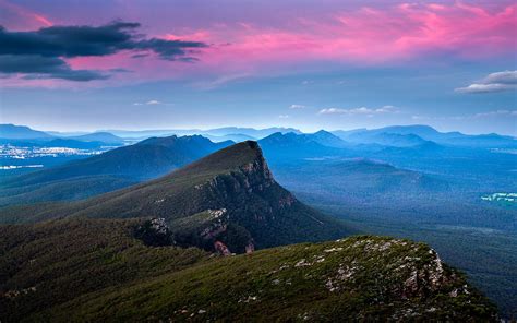 Pink clouds above the green mountains HD desktop wallpaper : Widescreen ...