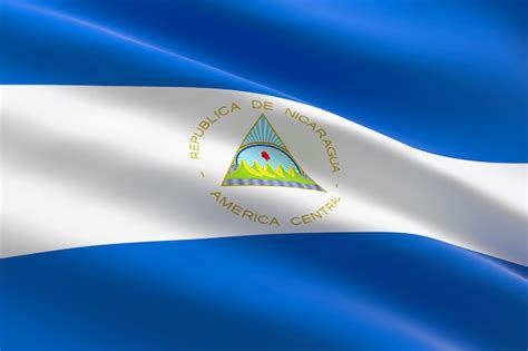 Bandera de nicaragua. ilustración 3d de la bandera de nicaragua ...