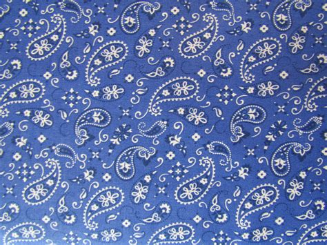 Bandana Fabric Royal Blue Paisley Bandana Fabric 100% | Etsy