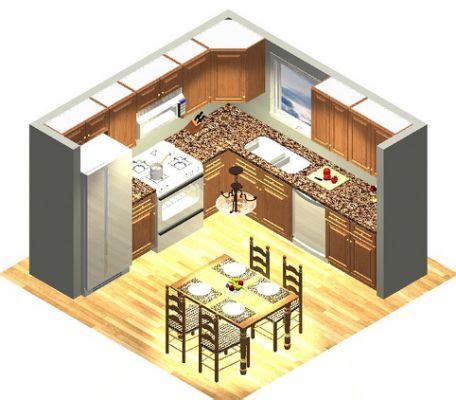 10 X 10 3d Sample Kitchen Layout | Small kitchen layouts, Small kitchen ...
