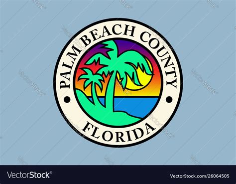 Flag palm beach county in florida usa Royalty Free Vector