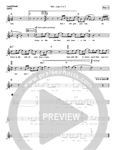 Rest Sheet Music PDF (Downhere) - PraiseCharts