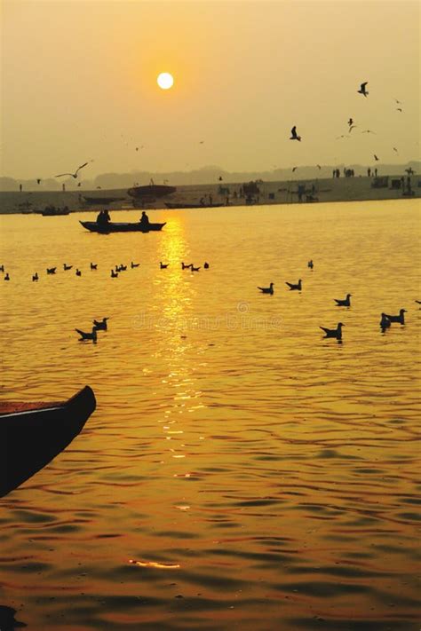 Varanasi Ganga River Morning Beautiful Sunrise View Stock Photo - Image ...