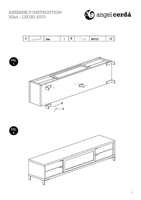 3044 | TV cabinet Low wood veneer TV cabinet with drawers By Angel Cerdá