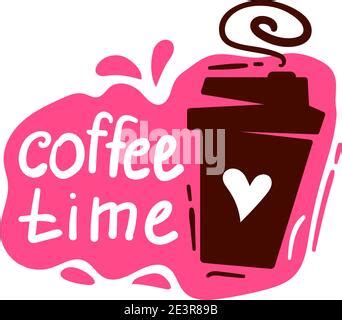 Coffee cup logo. Coffee mugs color banner on white background with text - coffee to go Stock ...
