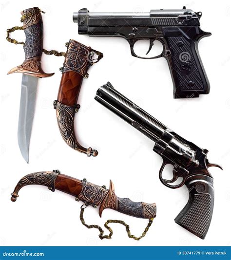 Guns and knives stock image. Image of cold, collection - 30741779