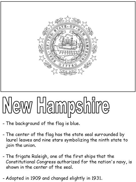 United States state symbols printables | State symbols, Flag printable, New hampshire